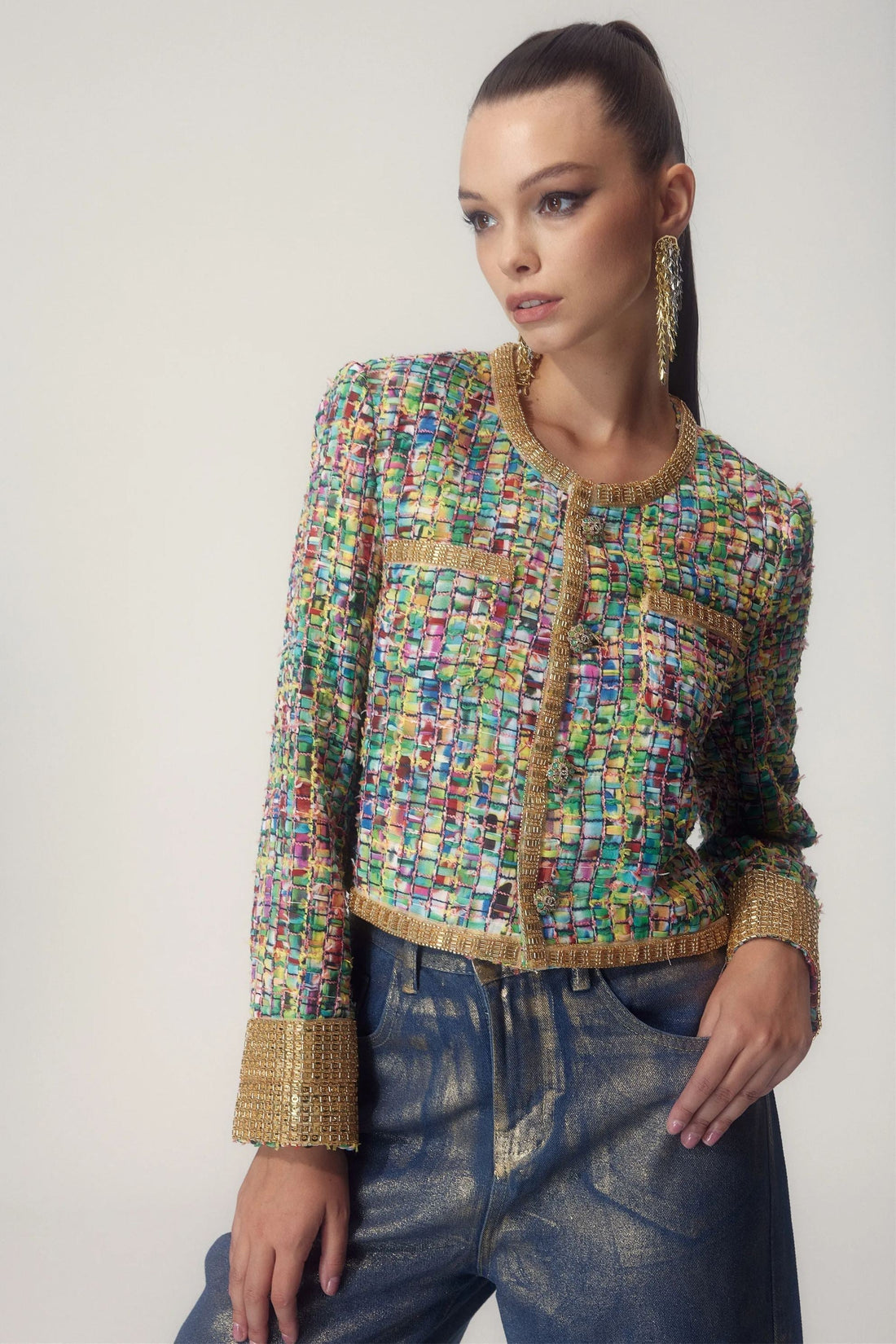 Valentina Printed Beaded Jacket