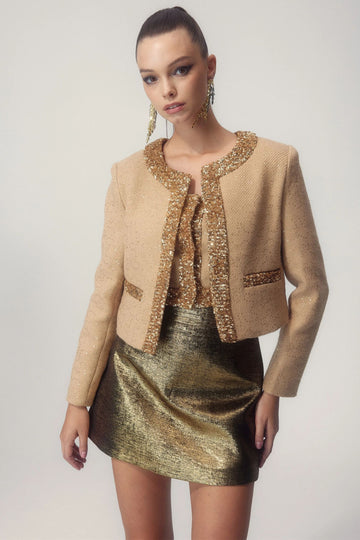 Megan Sequin Detail Vest and Cardigan Two-Piece Set