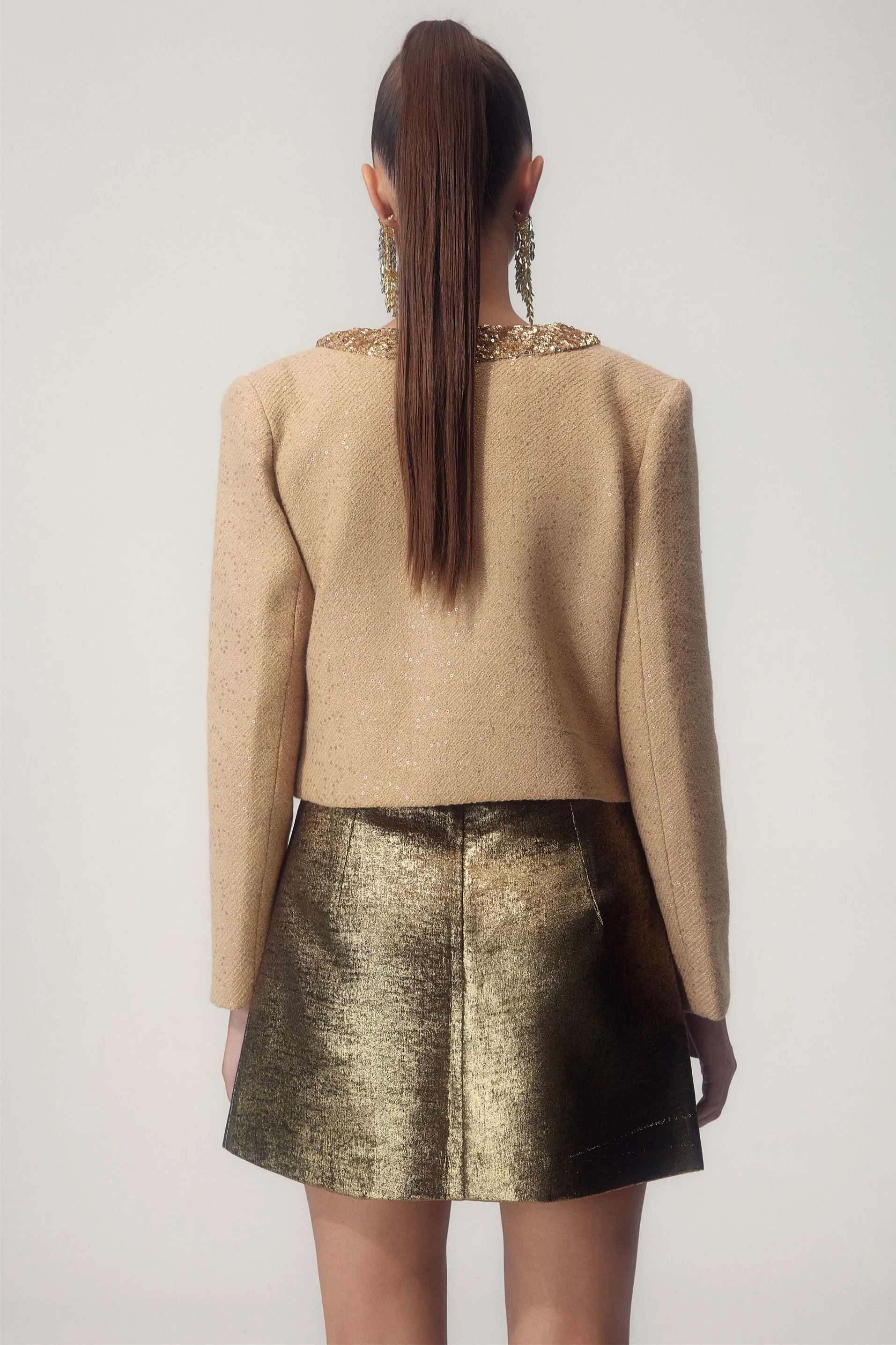 Megan Sequin Detail Vest and Cardigan Two-Piece Set