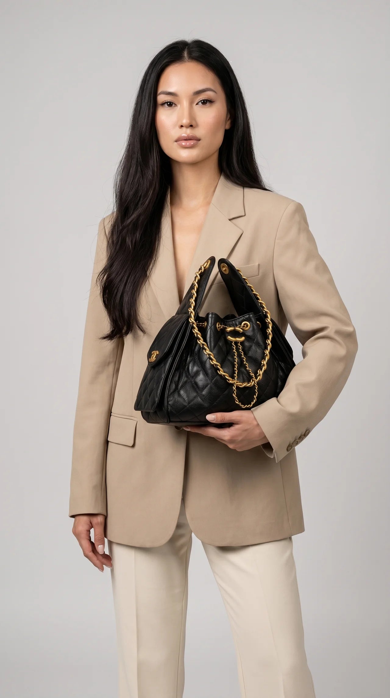 Milano Hobo-Bag aus echtem Leder mit Steppung