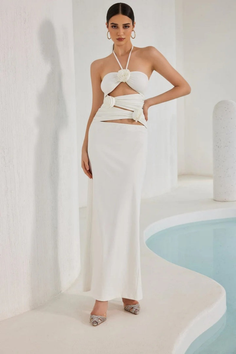 Klena Çiçekli Uzun Elbise