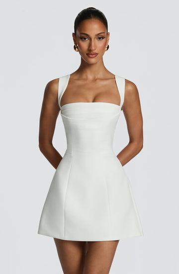 Iona Mini Elbise - Fildişi