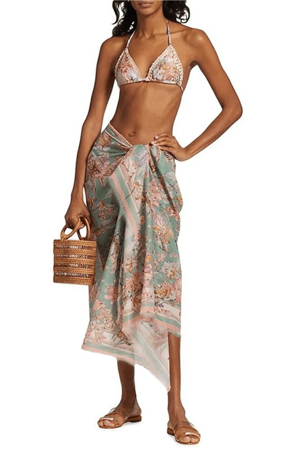 Izabella bedrucktes dreiteiliges Bikini-Set