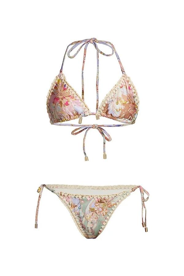 Izabella bedrucktes dreiteiliges Bikini-Set