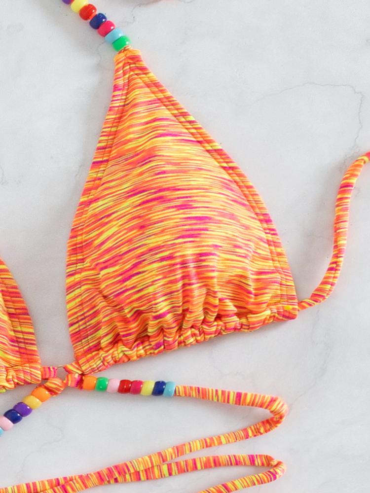 Jade Print Beaded Bikini