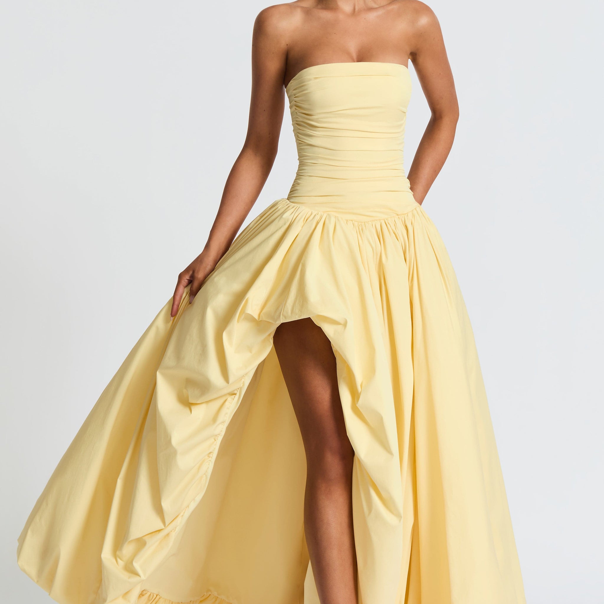 Jillian Maxi Elbise - Limon Sarısı