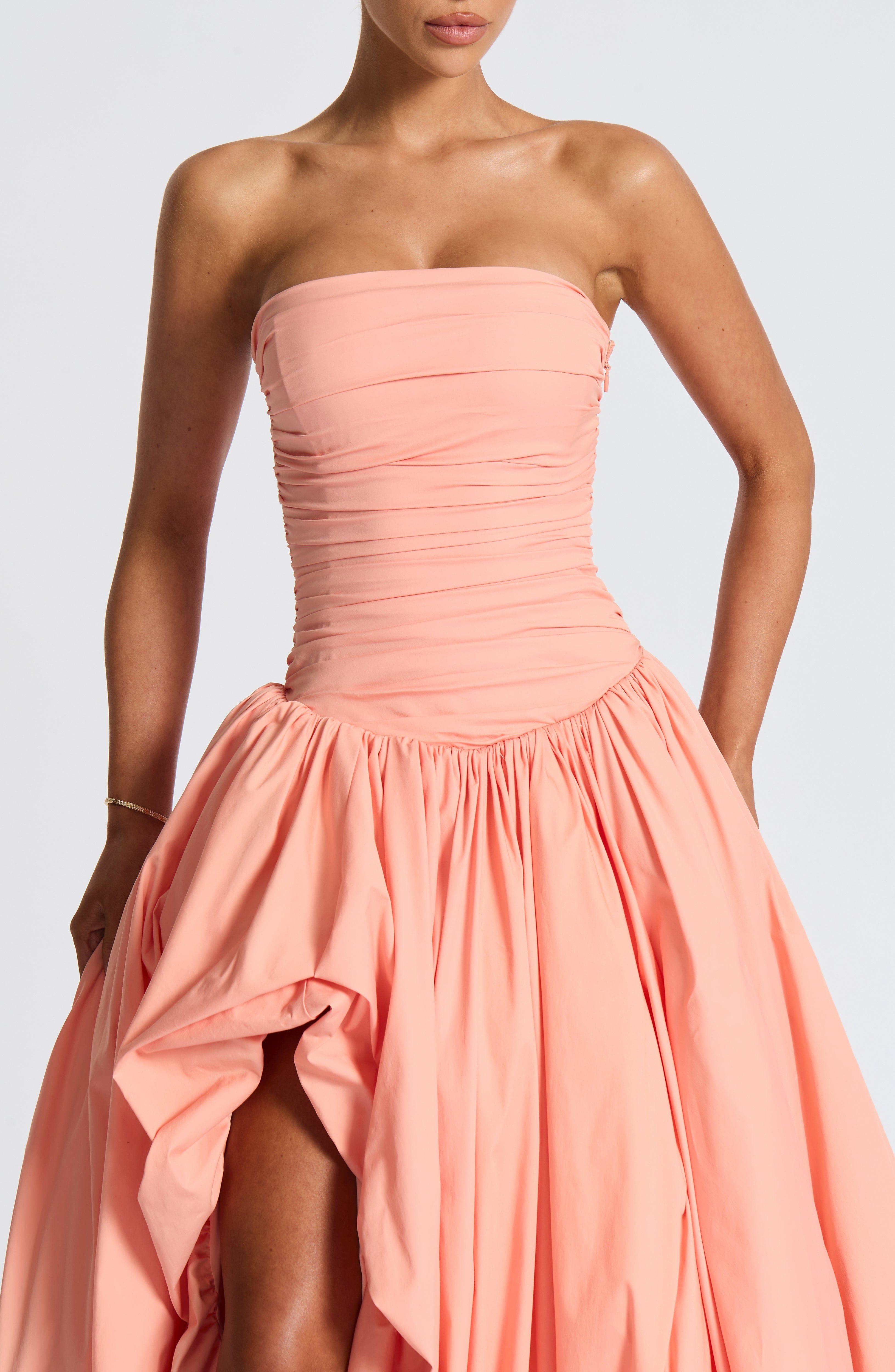 Jillian Maxi Elbise - Toz Pembe