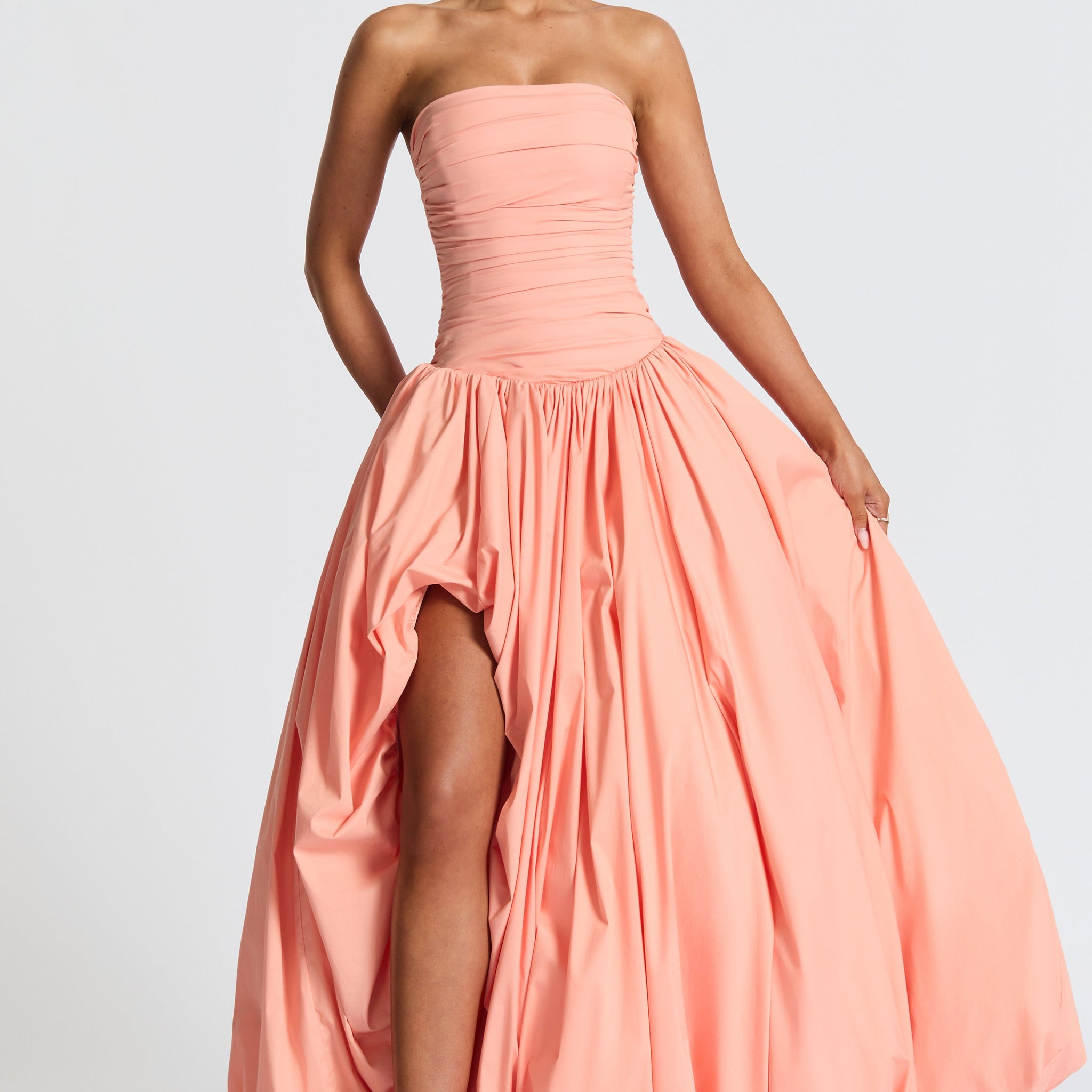 Jillian Maxi Elbise - Toz Pembe