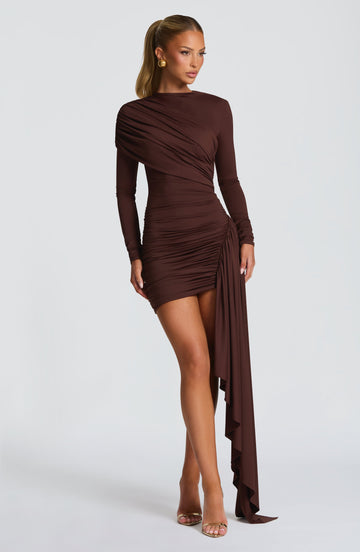 Jovanna Mini Dress -Brown