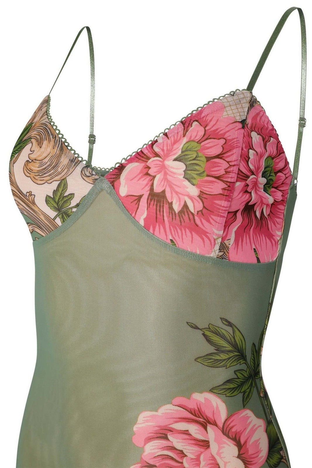 Patti Baskılı Vücuda Oturan Slip Maxi Elbise