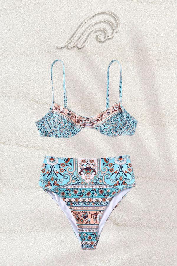 Juliet-Print High-Waist Bikini