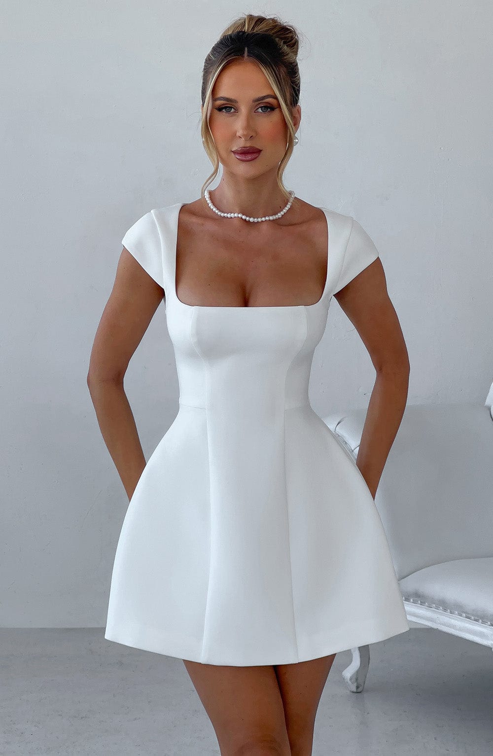 Lena Mini Elbise - Beyaz