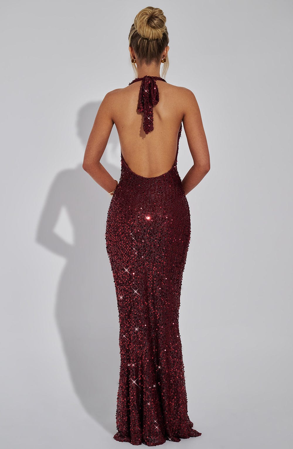 Lorena Maxikleid - Rot gefüttert