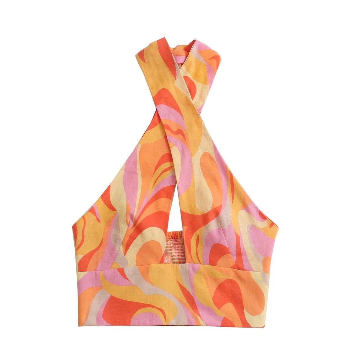 Lorna Bluse mit Print und überkreuztem Halsausschnitt