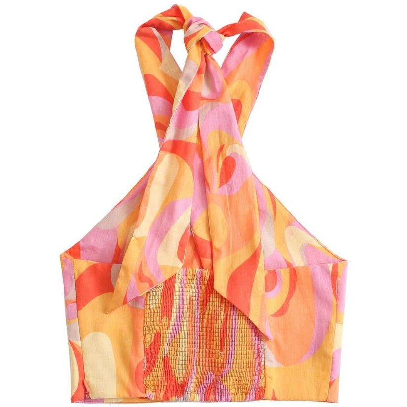 Lorna Bluse mit Print und überkreuztem Halsausschnitt
