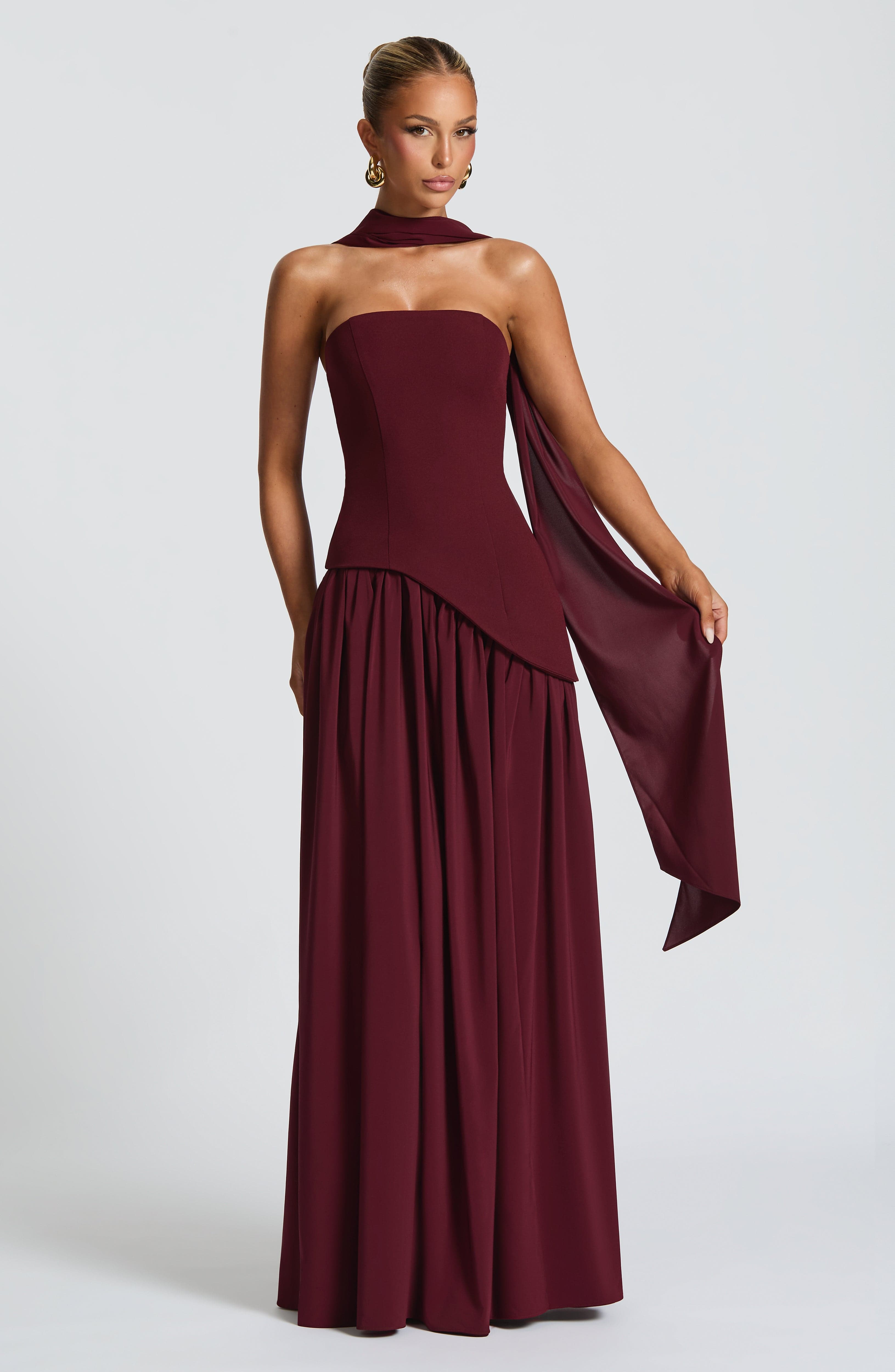 Maliyah Maxi Elbise - Kiraz