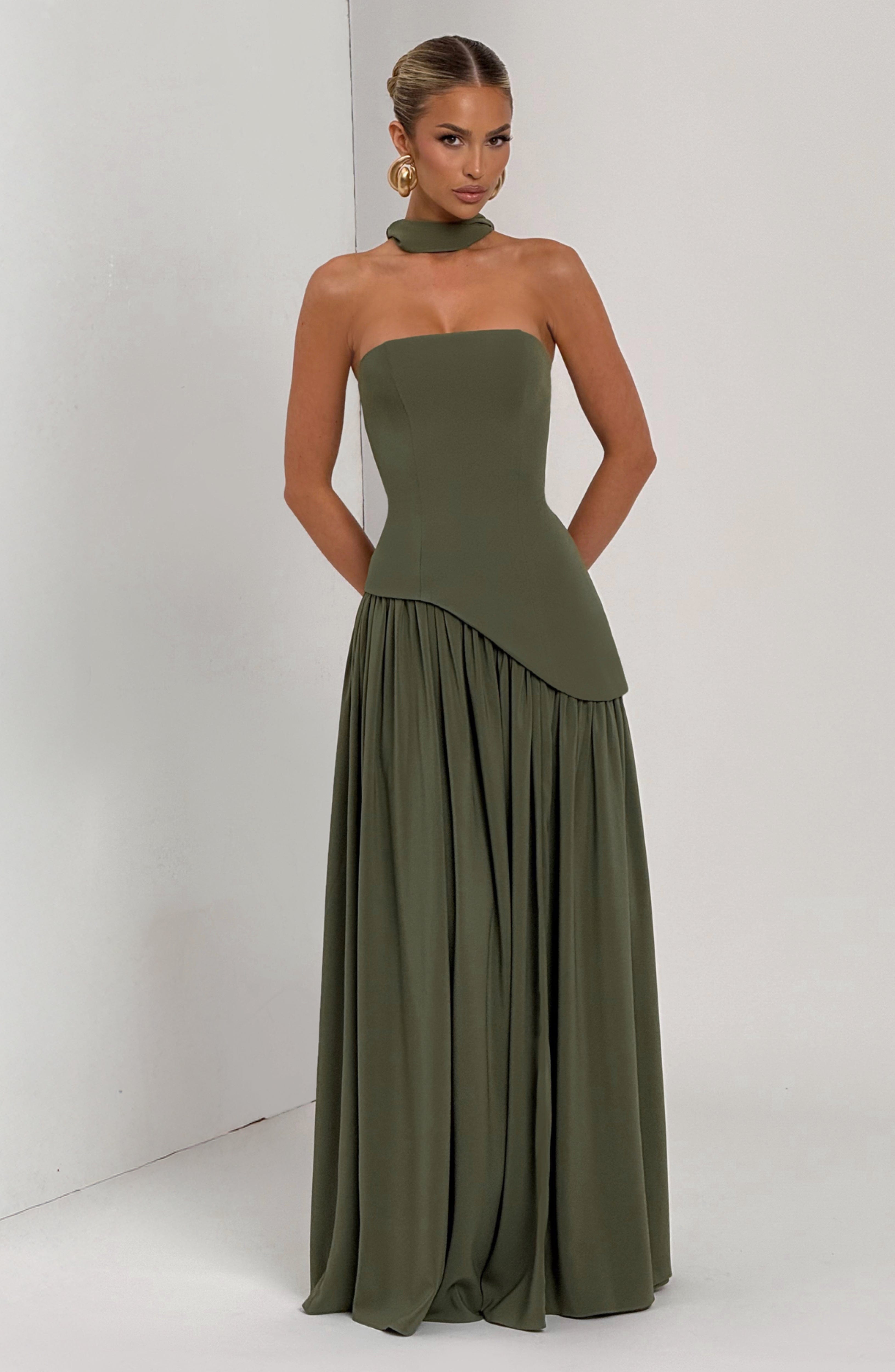 Maliyah Maxi Elbise - Haki