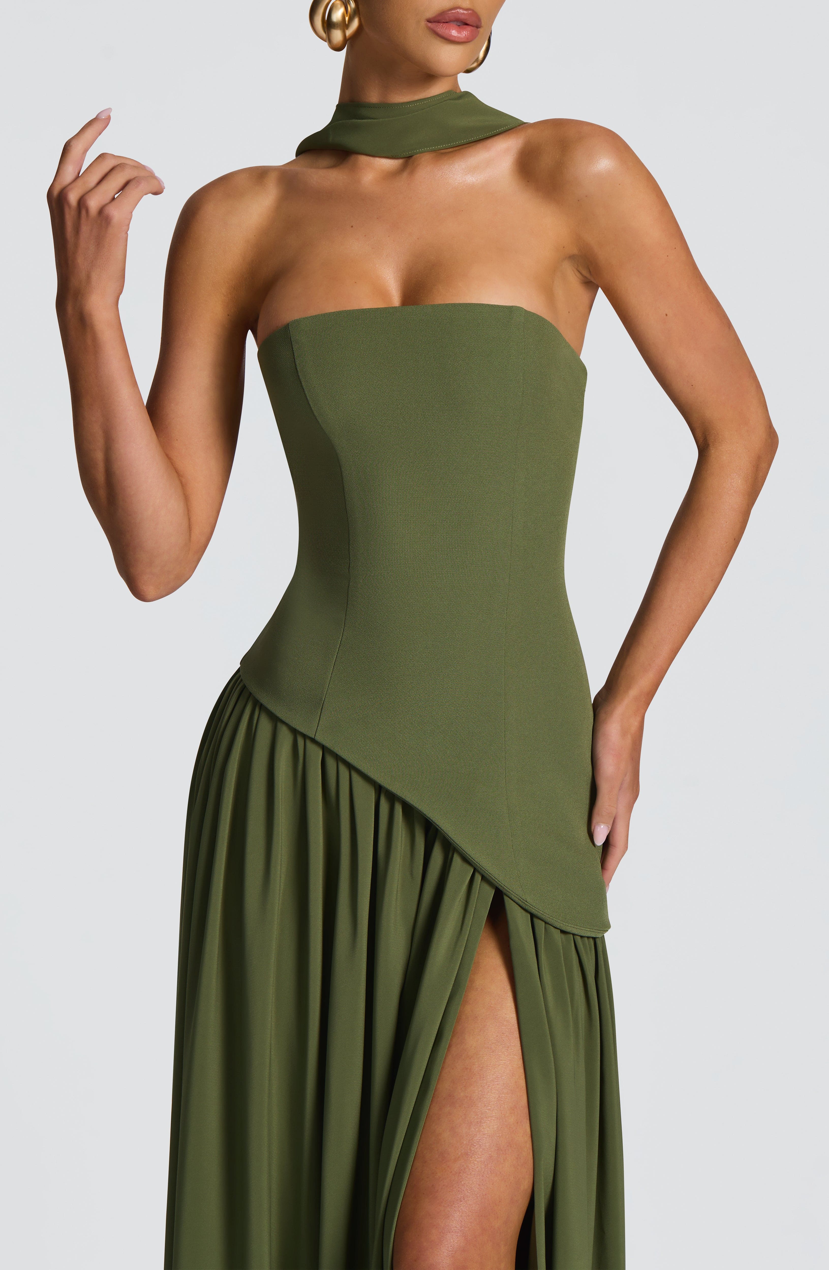 Maliyah Maxi Elbise - Haki