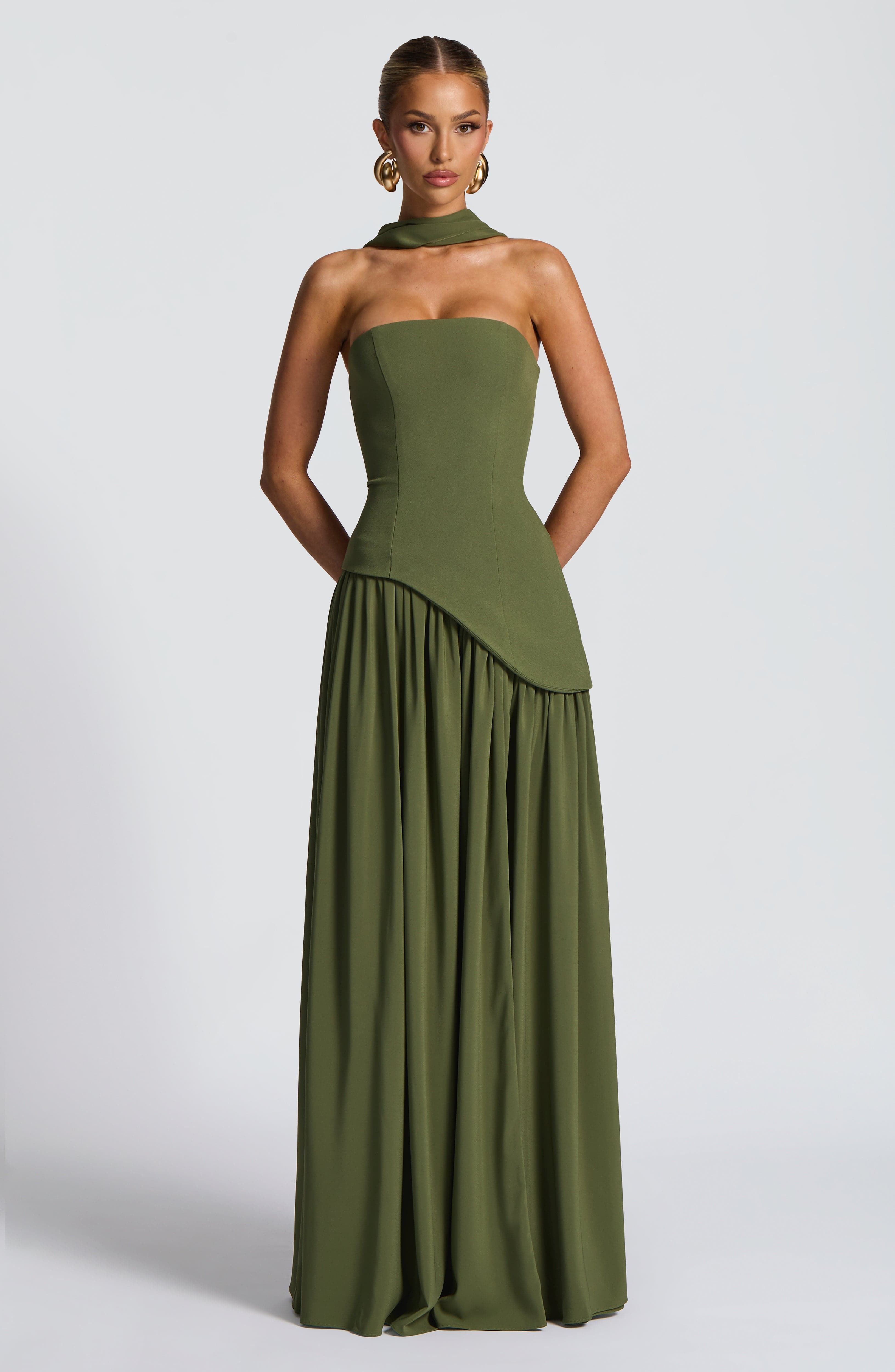 Maliyah Maxi Elbise - Haki