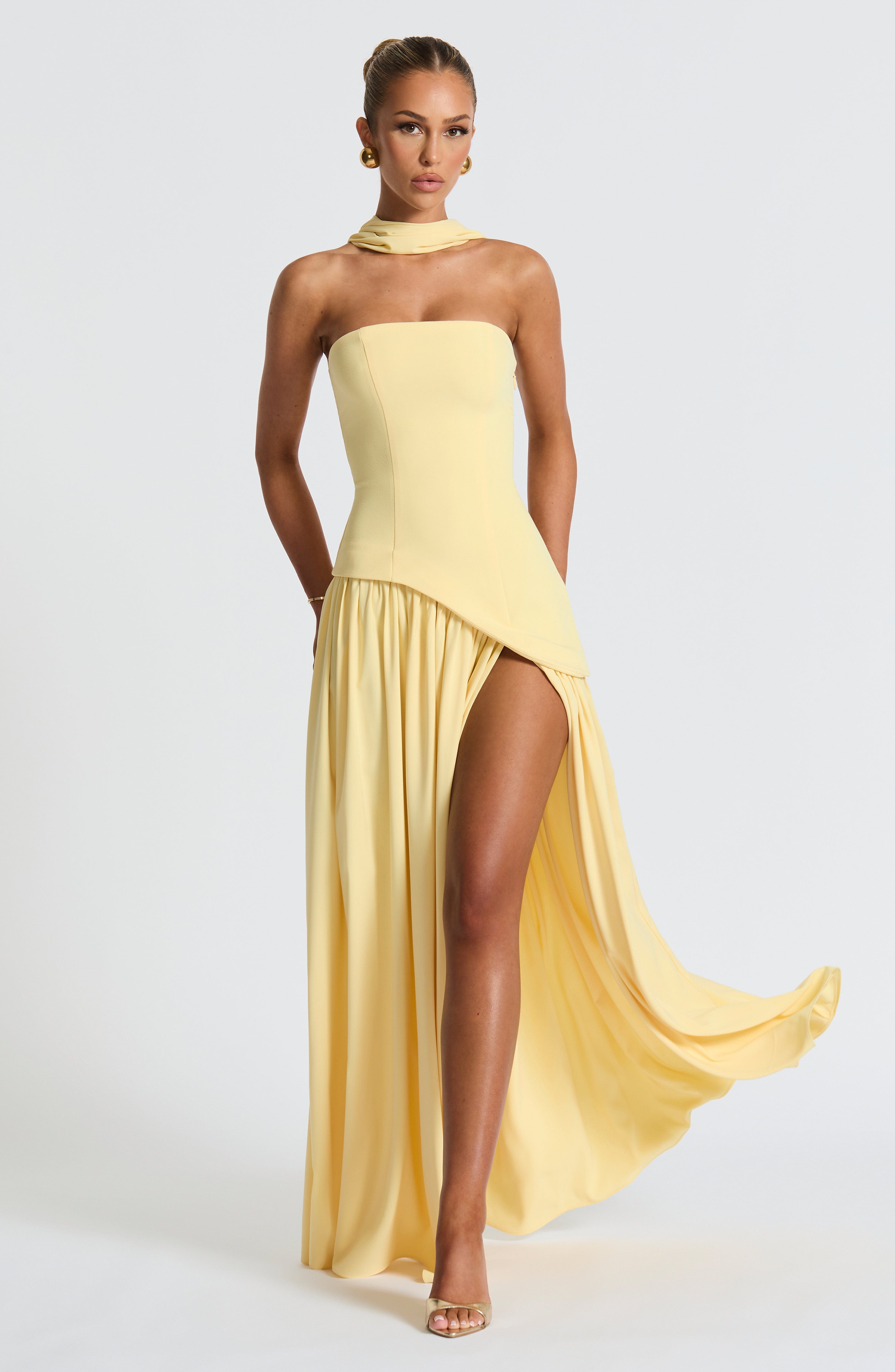 Maliyah Maxi Elbise - Limon Sarısı