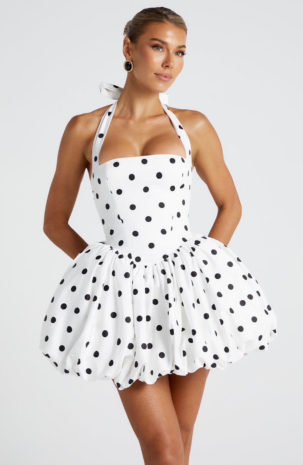 Maricia Mini Dress - Black Polka Dot