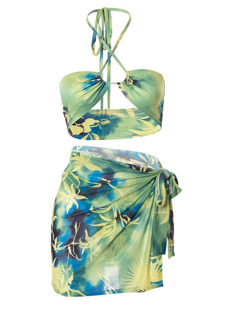 Maxine Bikini-Set mit tropischem Print, dreiteilig