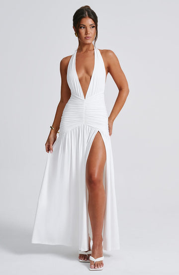 Melania Maxi Pareo Dress - White