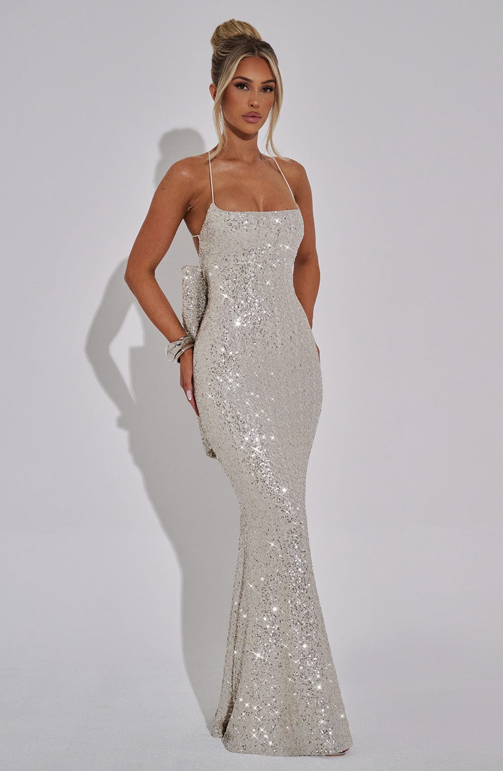 Meridith Maxi Dress - Silver