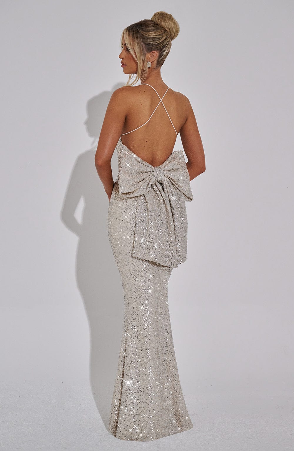 Meridith Maxi Dress - Silver
