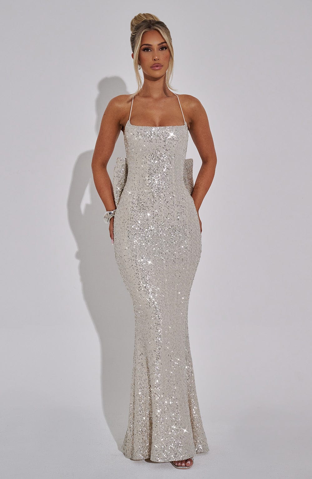 Meridith Maxi Dress - Silver