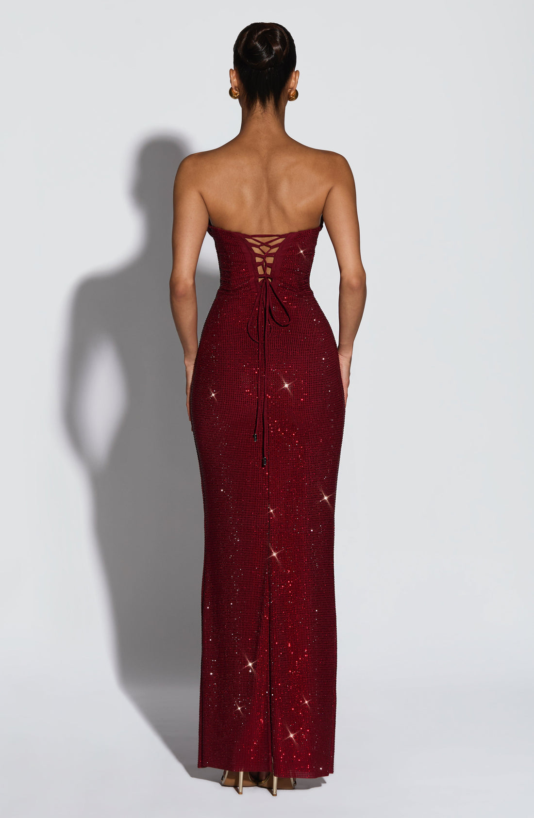 Mirabella Maxi Elbise - Bordo