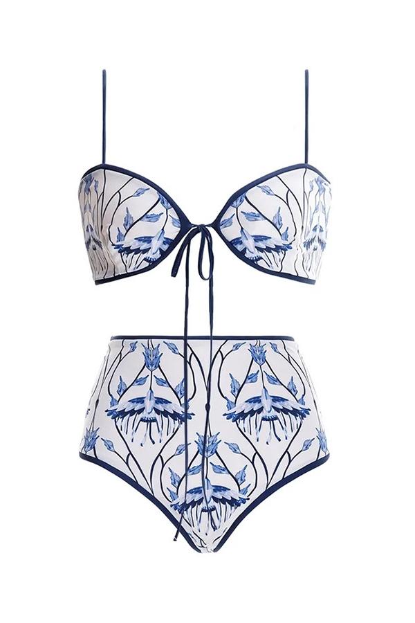 Miriam Printed Three-Piece Bikini Set