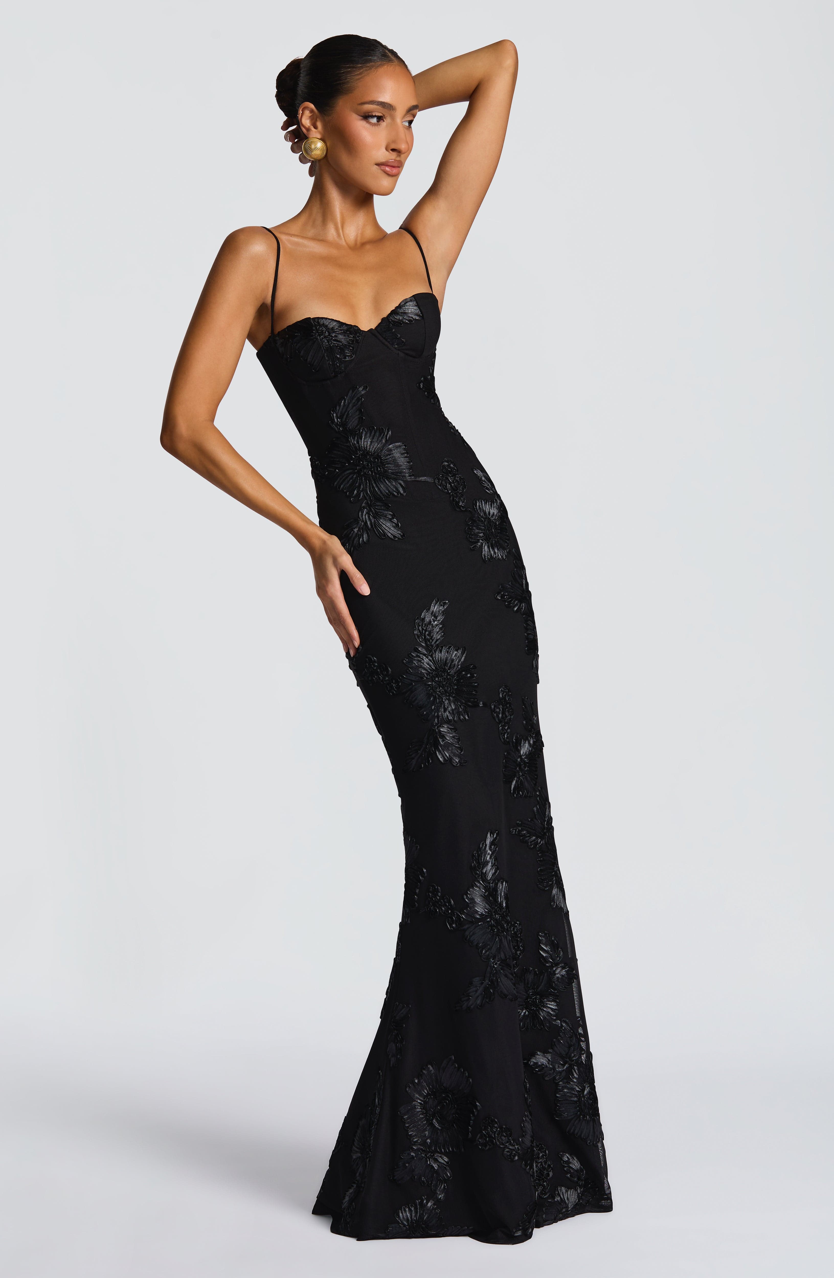 Nefertiti Maxi Elbise - Siyah