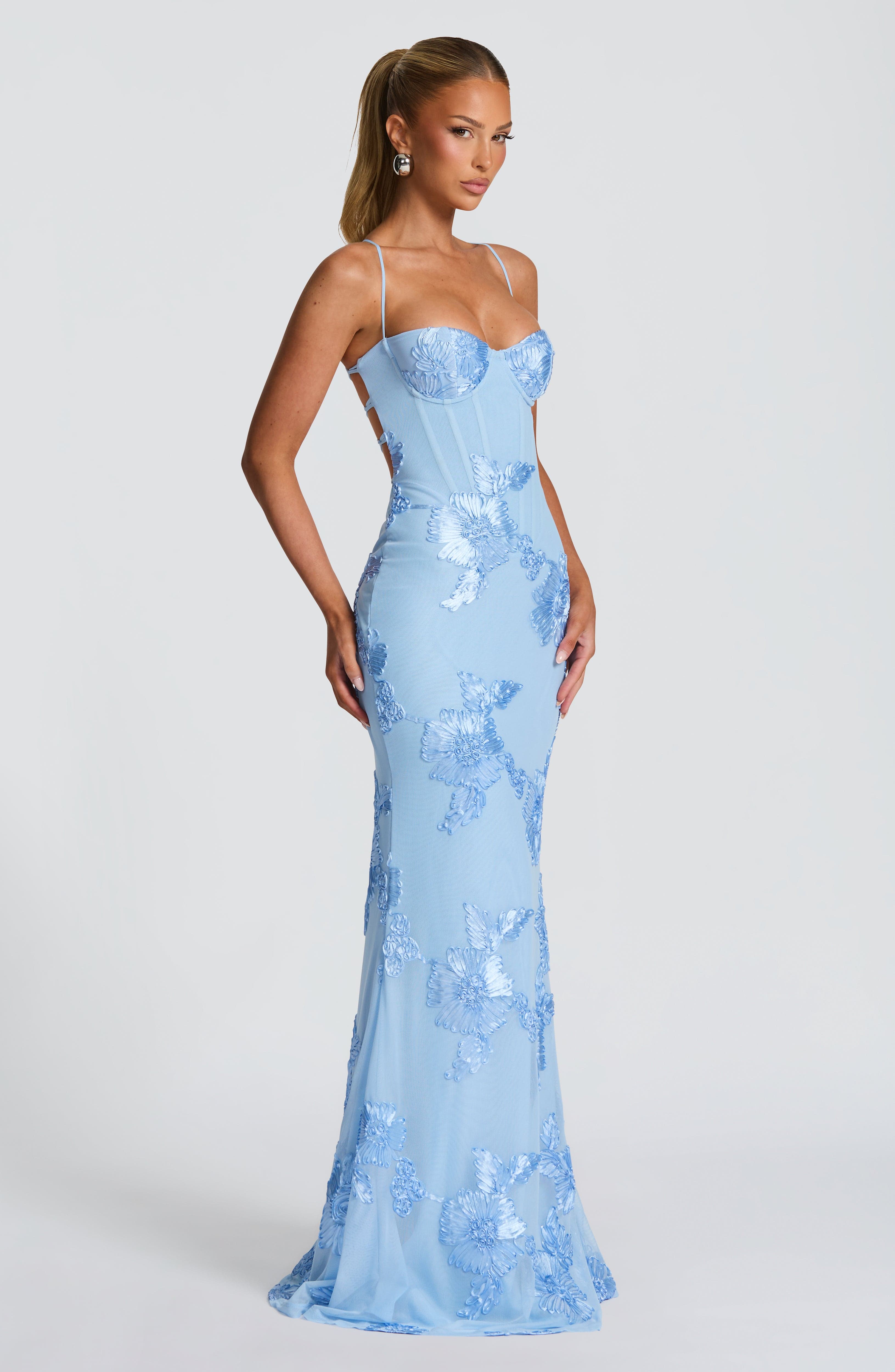Nefertiti Maxikleid - Gletscherblau