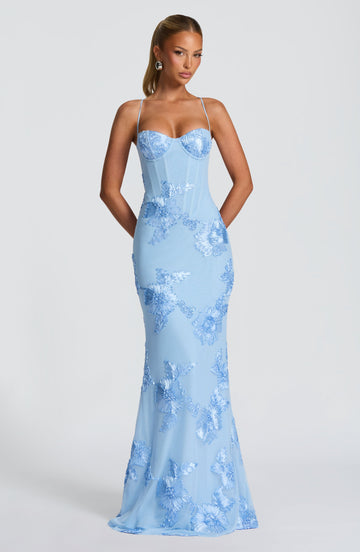 Nefertiti Maxikleid - Gletscherblau