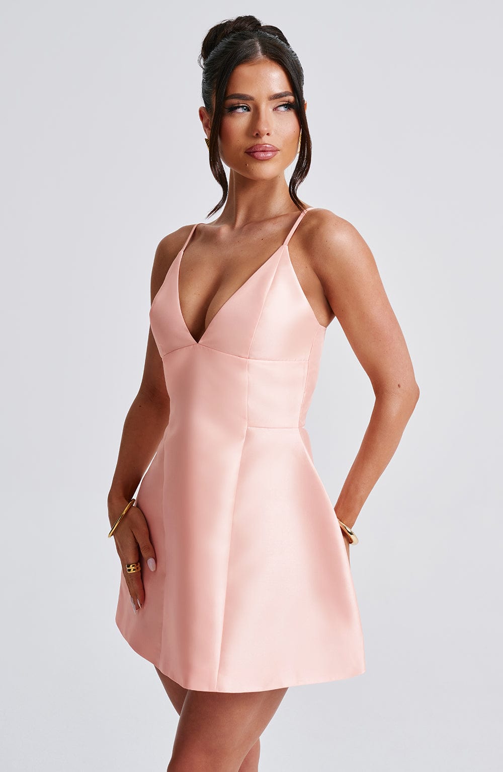 Nicole Mini Elbise - Pembe