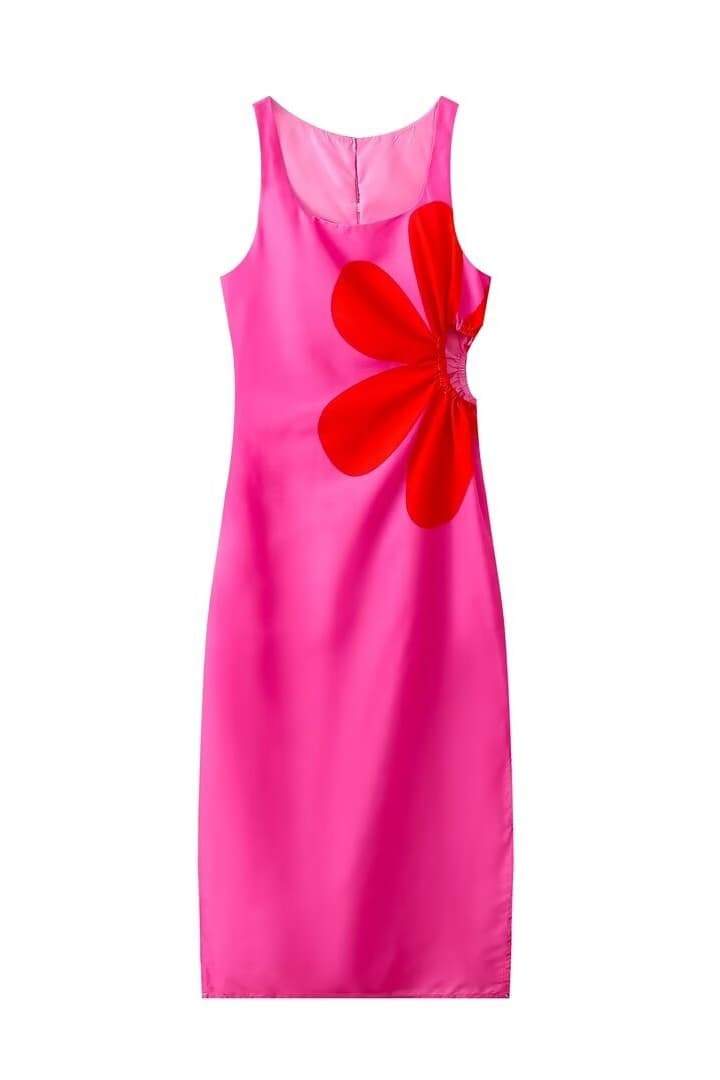 Ophelia Midikleid mit Blumenmuster und Cut-outs