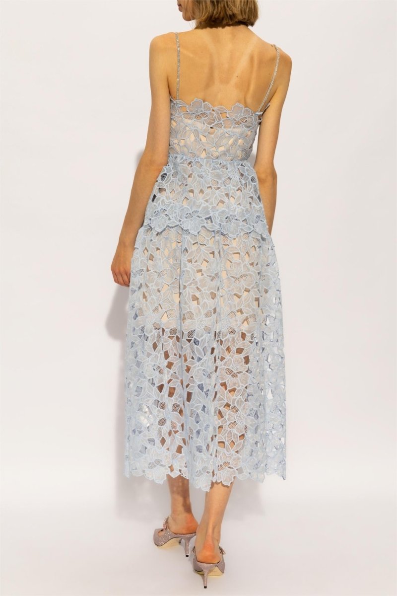 Ophelia Spitzenkleid mit Lagen und Trägern, Midi-Länge