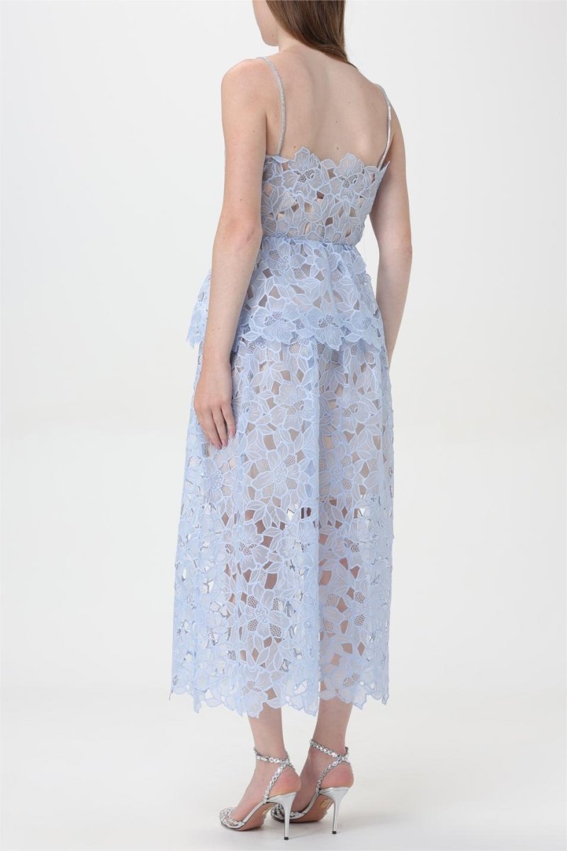 Ophelia Spitzenkleid mit Lagen und Trägern, Midi-Länge