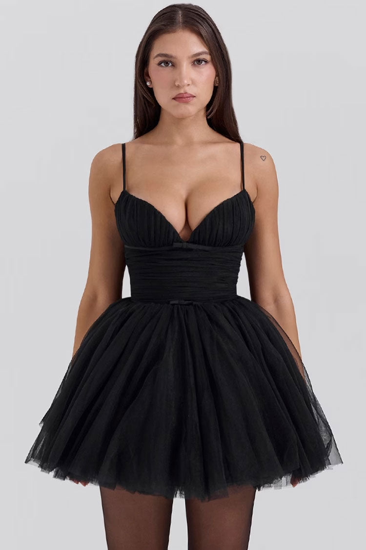 Hübsches Tüll-Minikleid mit Schleife