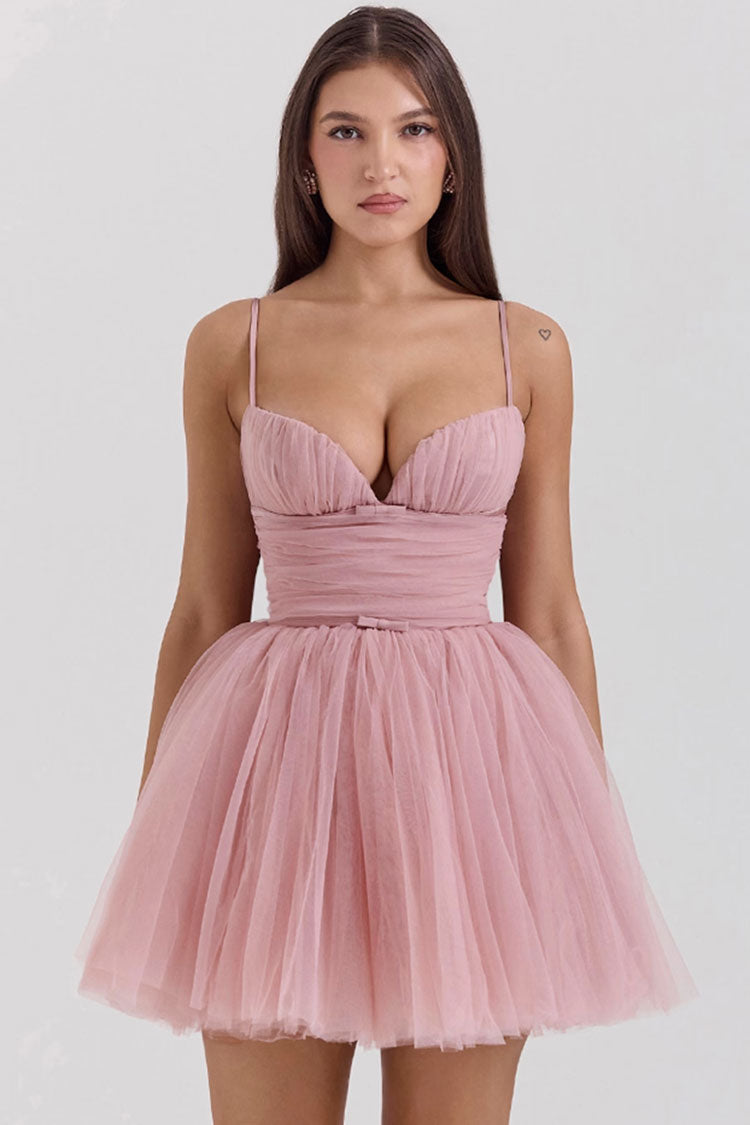Hübsches Tüll-Minikleid mit Schleife