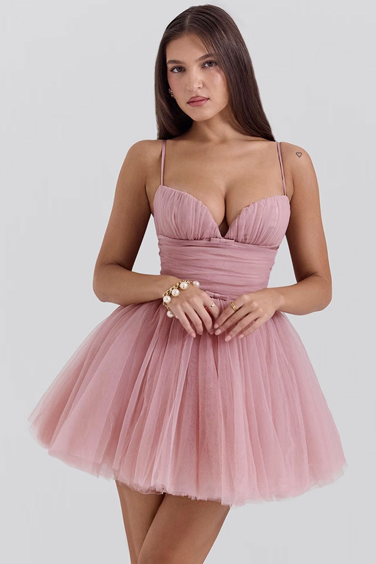 Hübsches Tüll-Minikleid mit Schleife