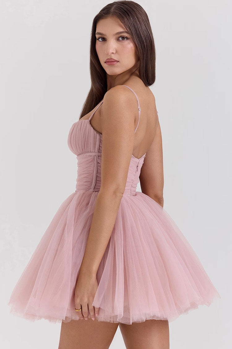Hübsches Tüll-Minikleid mit Schleife