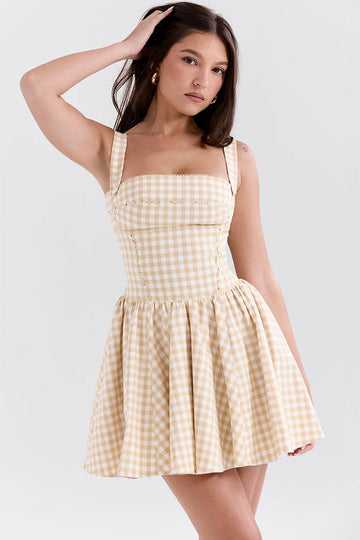 Retro Contrast Flare Mini Dress