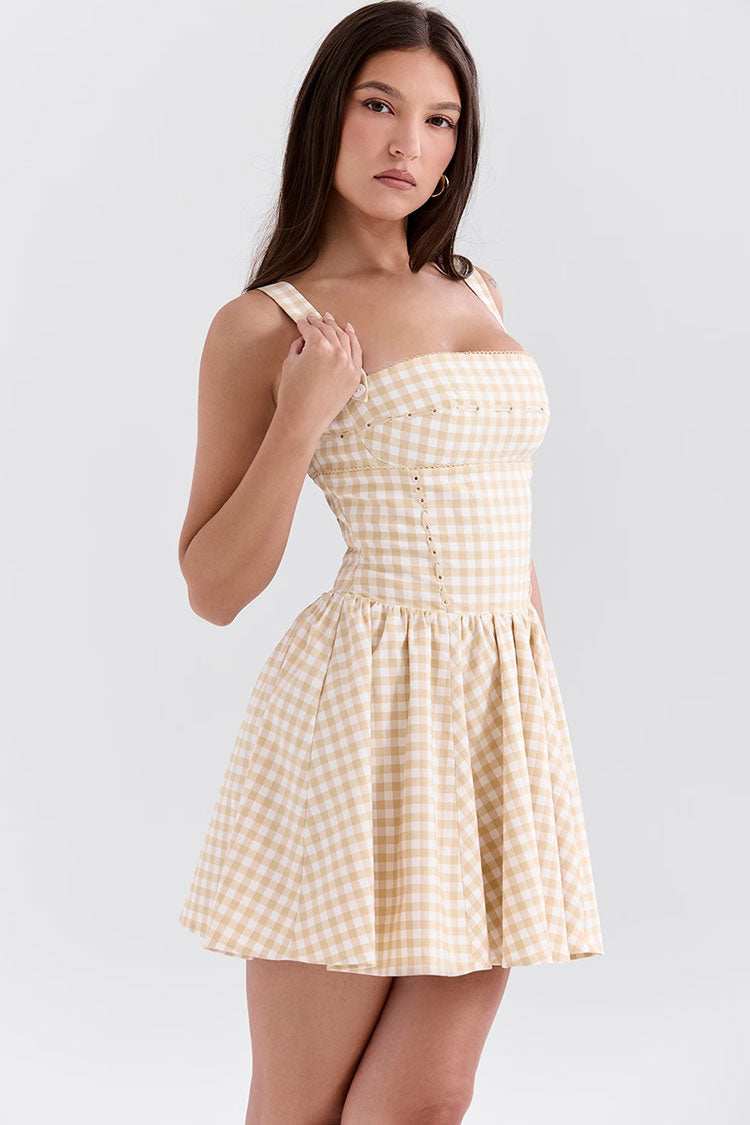 Retro Contrast Flare Mini Dress