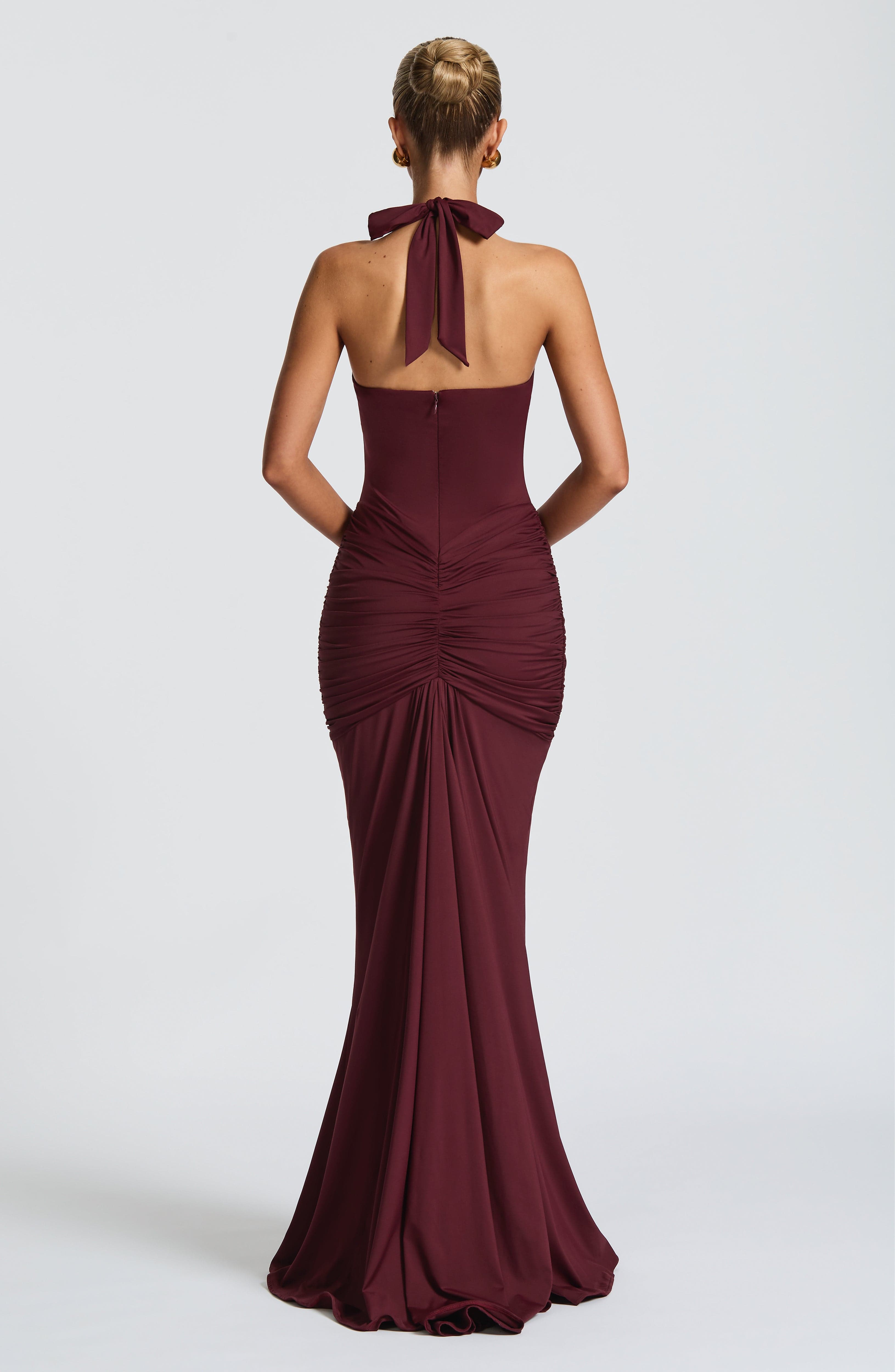 Rosetta Maxi Elbise - Bordo