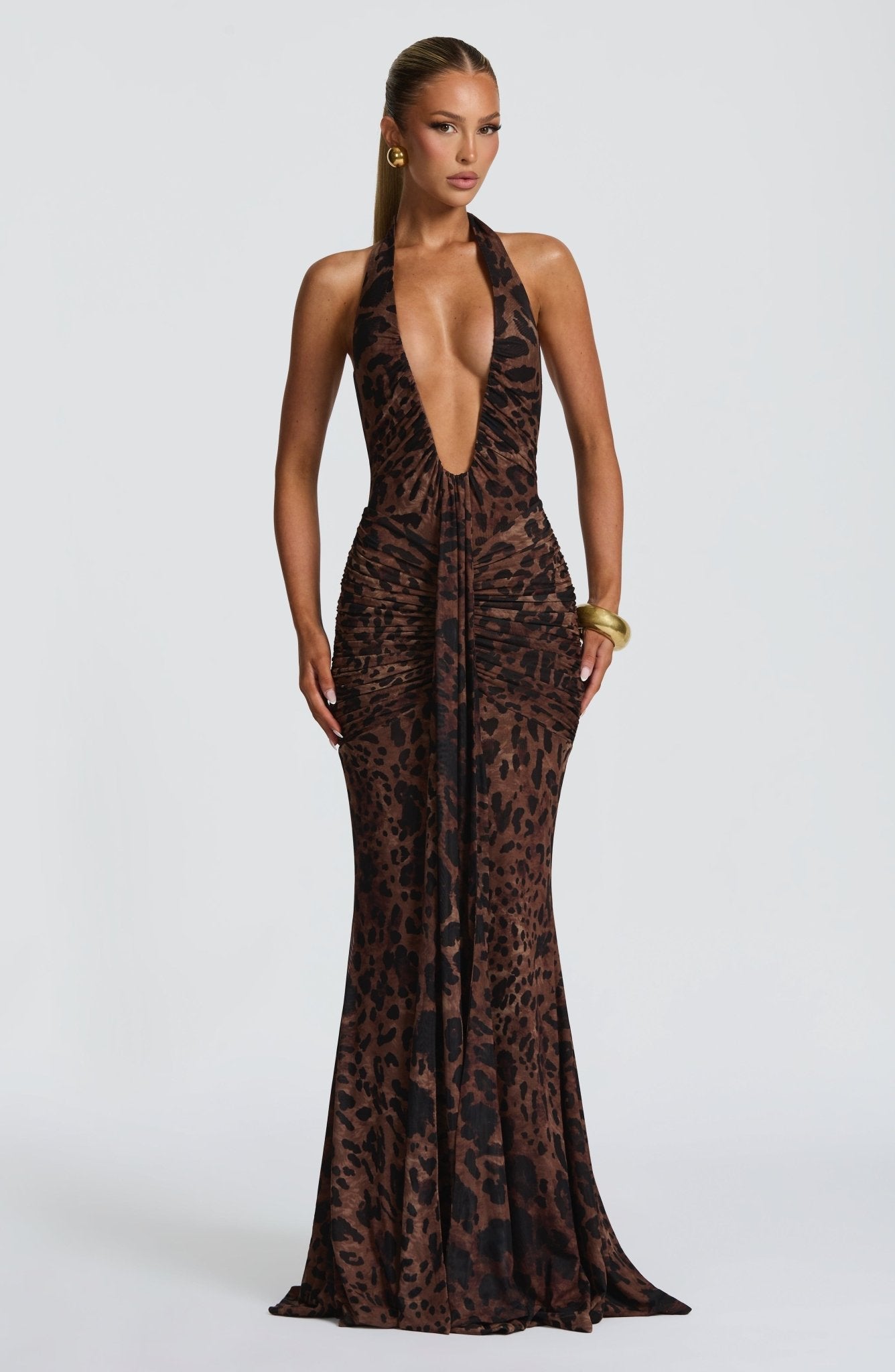 Rosetta Maxi Elbise - Leopar Desenli