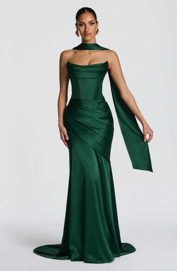 Sybil Maxikleid – Smaragdgrün