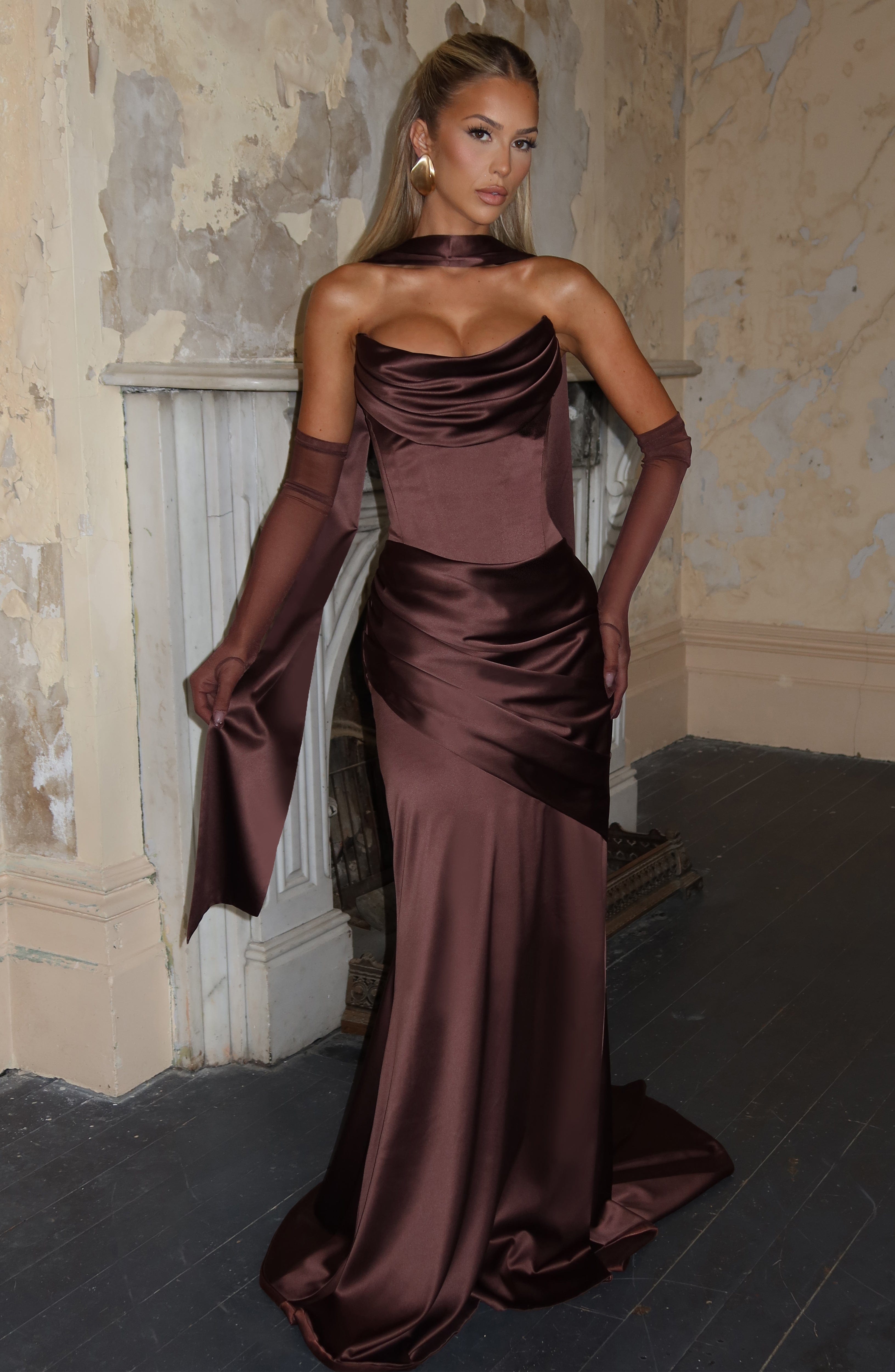 Sybil Maxi Dress - Plum Brown