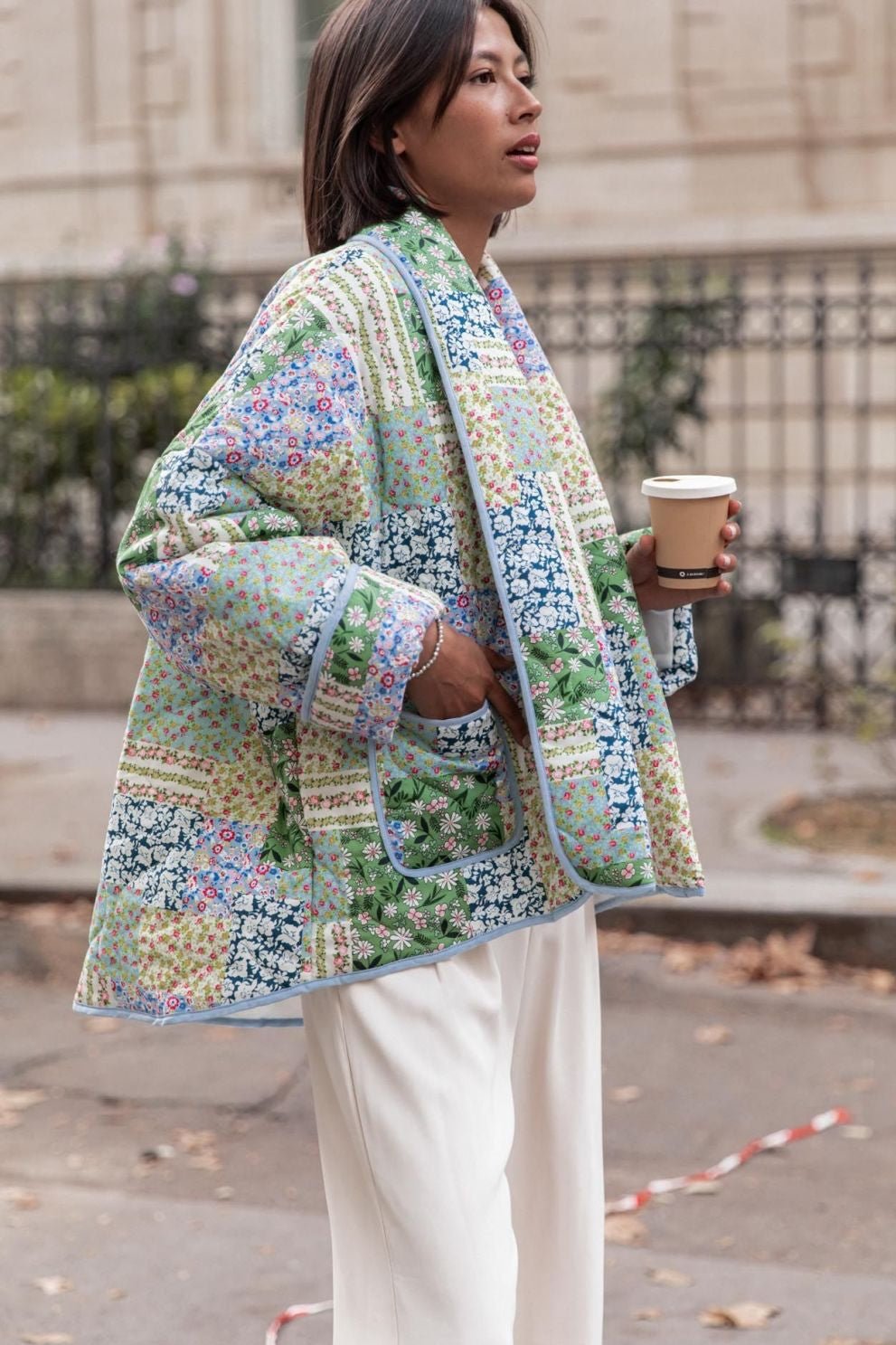 Teagan Steppjacke mit Patchwork-Blumenmuster